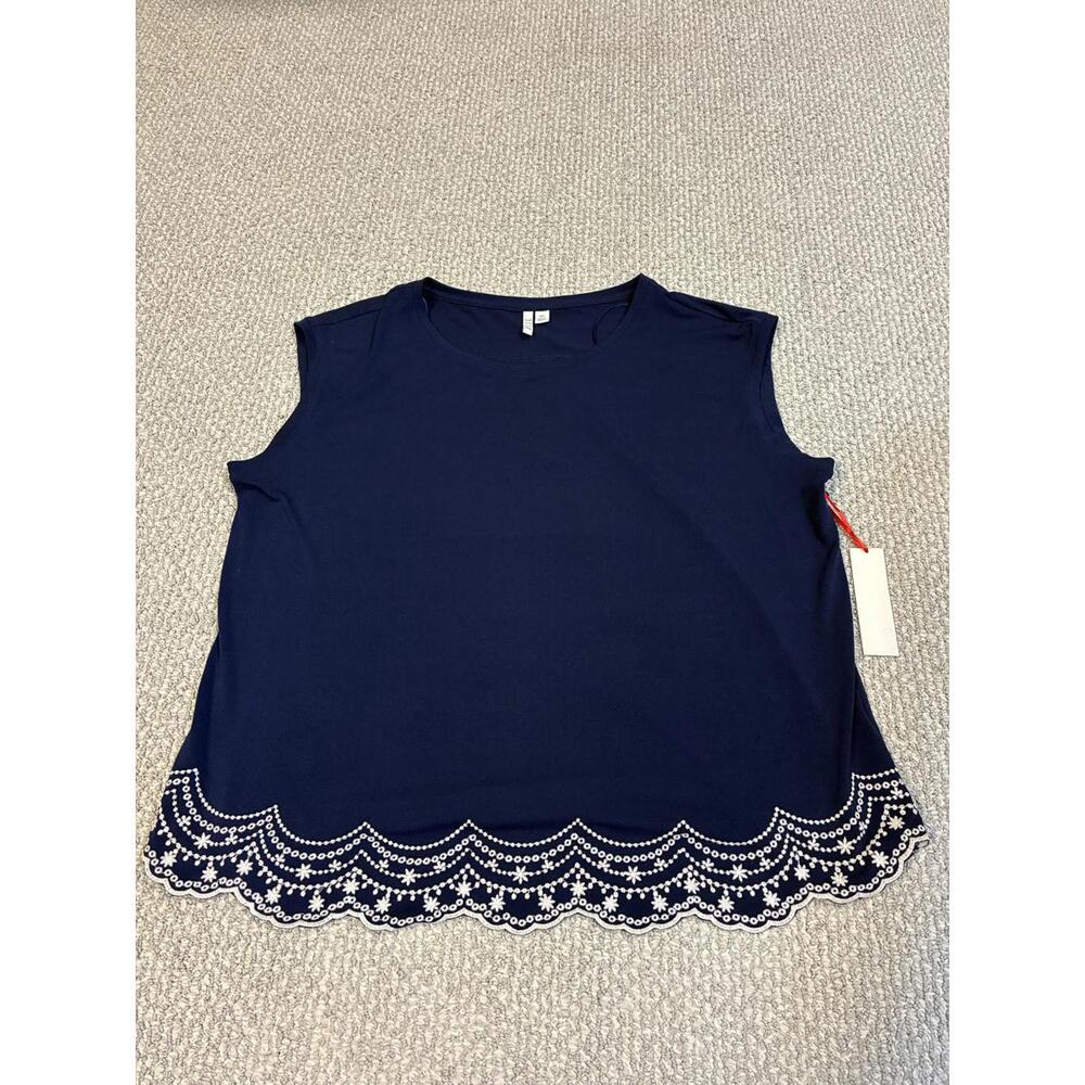 Elle Blouse Blue Sleeveless Size XXL NWT